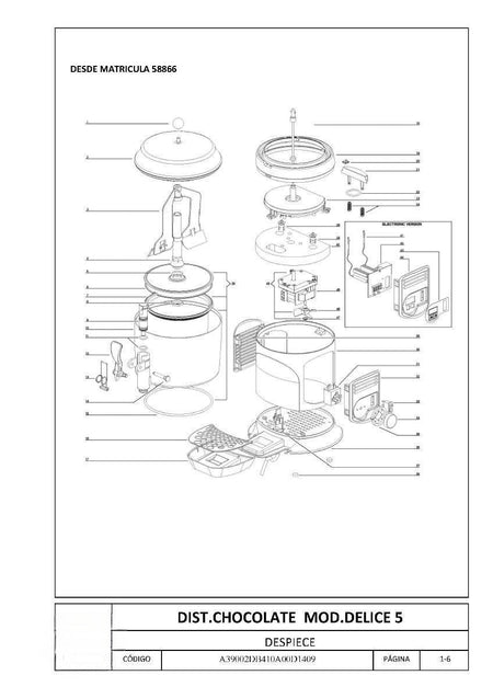 Pieza 11 - Junta OR del grifo Chocolatera Ugolini 3L/5L