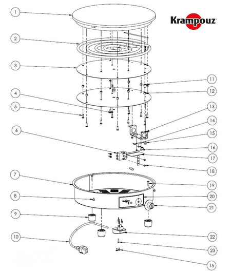 Termostato de máquina elétrica de crepes Krampouz