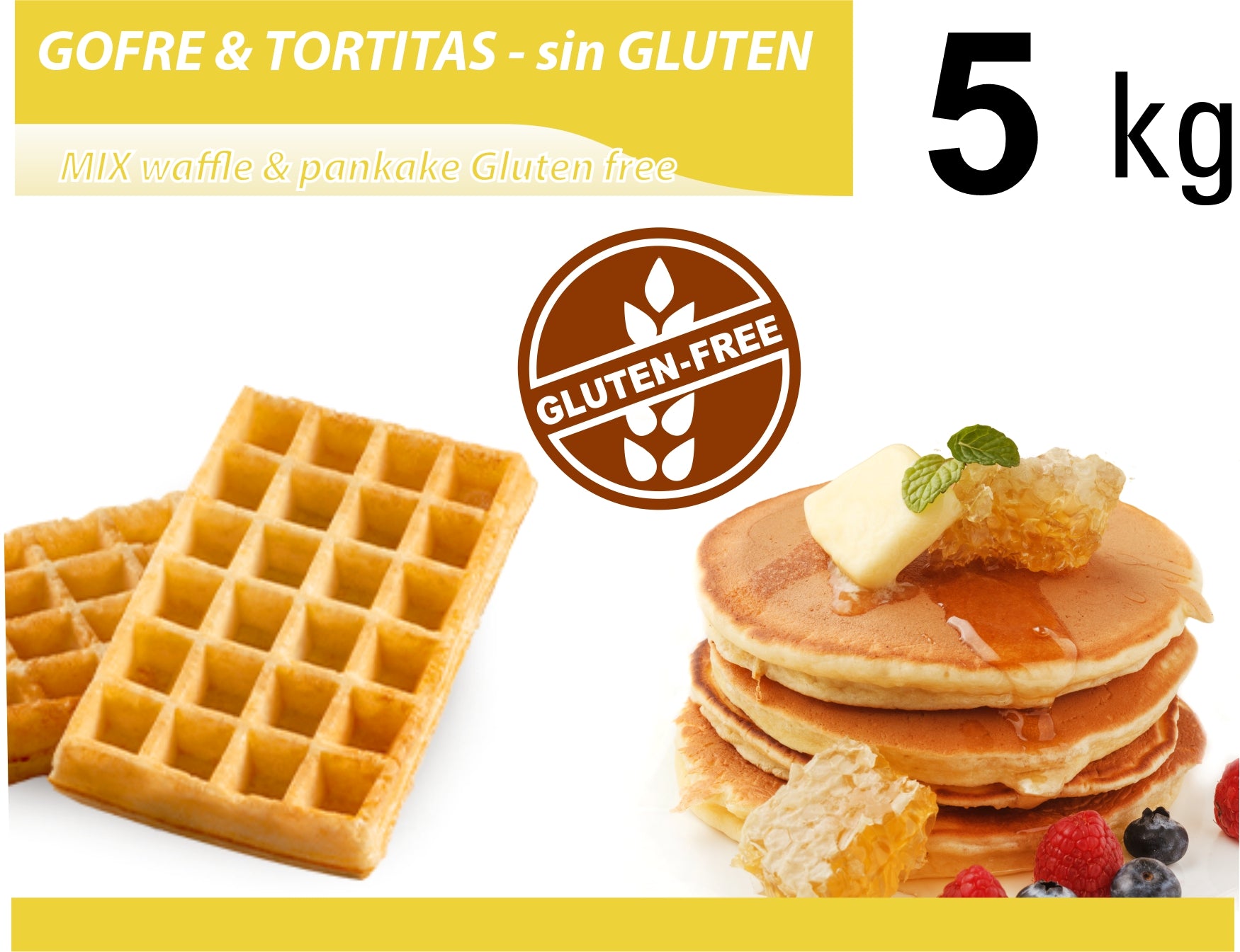 Mix Gofre y Pancakes Sin Gluten 5 kg