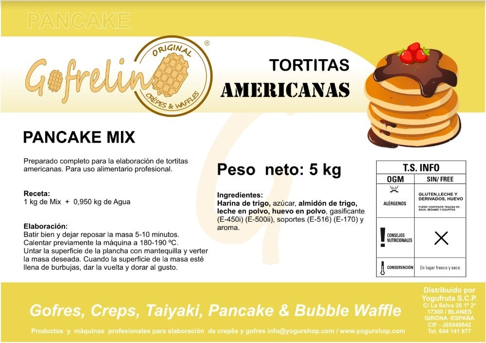 Amostra Waffle Belga em pó Waffle Lieja 1 kg